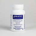 Supplement bottle labeled 'pure encapsulations Chromium' on a white background