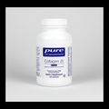 White bottle of pure encapsulations Collagen JS dietary supplement on a white background
