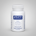 White supplement bottle labeled 'DAO Enzyme' by Pure Encapsulations on a white background