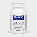 White supplement bottle labeled 'pure encapsulations DIM Detox' on a white background