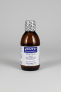 Bottle of pure encapsulations EPA/DHA liquid dietary supplement on a white background