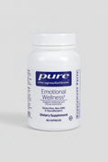 Supplement bottle labeled 'pure encapsulations Emotional Wellness' on a white background