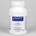 White supplement bottle labeled 'pure encapsulations GABA' on a white background
