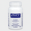 White supplement bottle labeled 'pure encapsulations GABA' on a white background