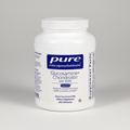 White supplement container labeled 'pure encapsulations Glucosamine+Chondroitin with MSM' on a white background