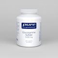 White supplement bottle labeled 'pure encapsulations Glucosamine Sulfate 1,000 mg' on a white background
