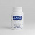 Bottle of pure encapsulations Green Tea extract supplement on a white background