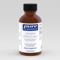 Bottle of pure encapsulations Liposomal Vitamin C liquid on a white background