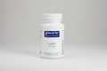 White bottle of pure encapsulations Lutein 20 mg supplement on a white background