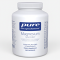 Supplement bottle labeled 'pure encapsulations Magnesium (glycinate)' on a white background