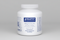 White supplement bottle labeled 'pure encapsulations' with magnesium supplement details on a white background