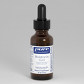 Bottle of pure encapsulations Melatonin liquid supplement on a white background