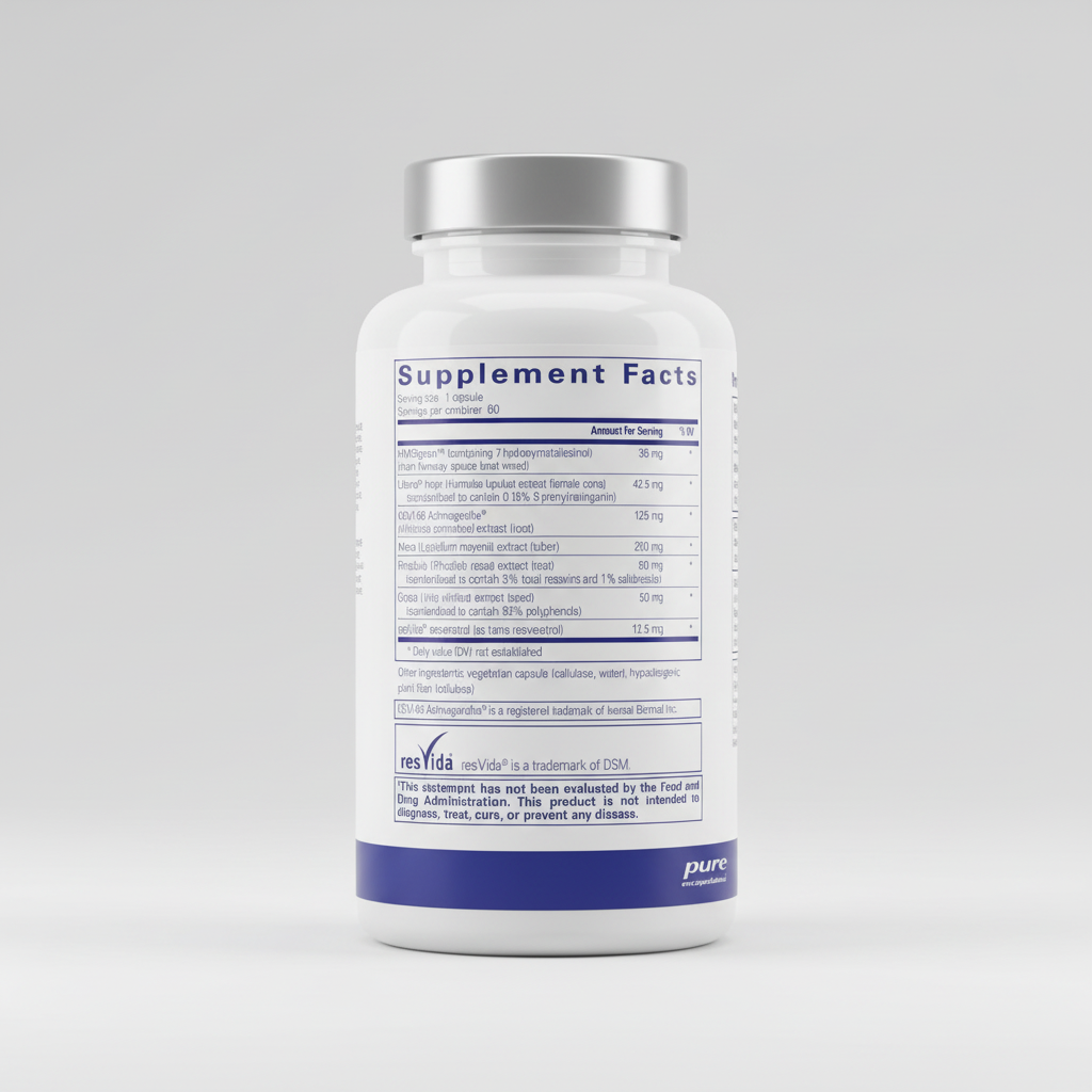 Supplement facts label for a product by pure encapsulations