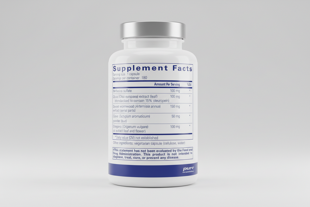 Supplement facts label for a product by pure encapsulations