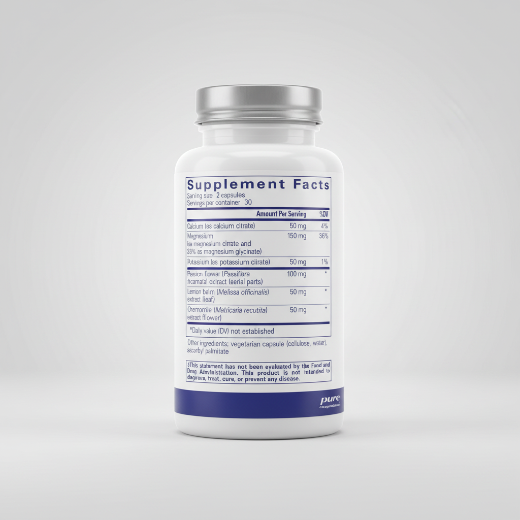 Supplement facts label for a product by pure encapsulations