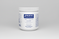 Container of pure encapsulations NAC + Glycine powder on a white background