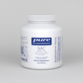 White supplement container labeled 'pure encapsulations NAC 900 mg' on a white background