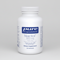 White supplement bottle labeled 'pure encapsulations Niacitol 500 mg' on a white background