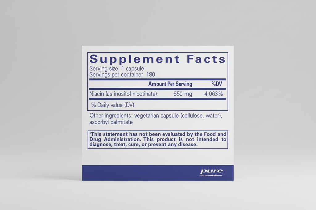 Supplement facts label for a product by pure encapsulations