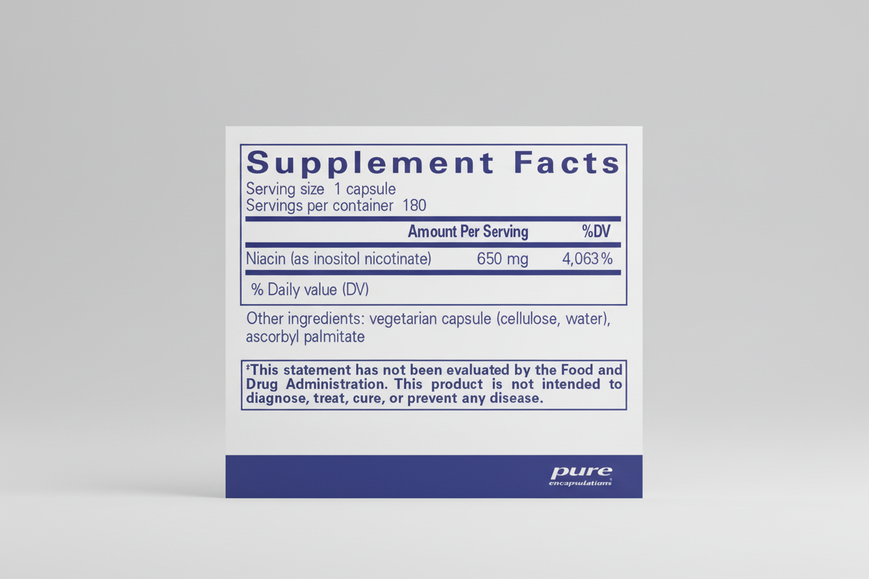 Supplement facts label for a product by pure encapsulations