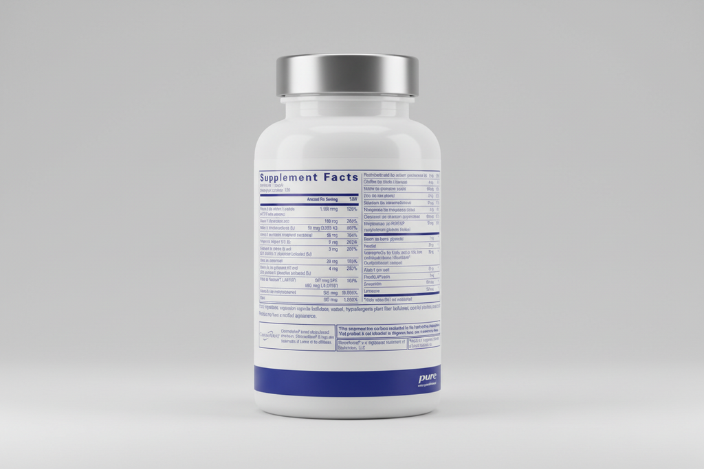 Supplement facts label for a product by pure encapsulations