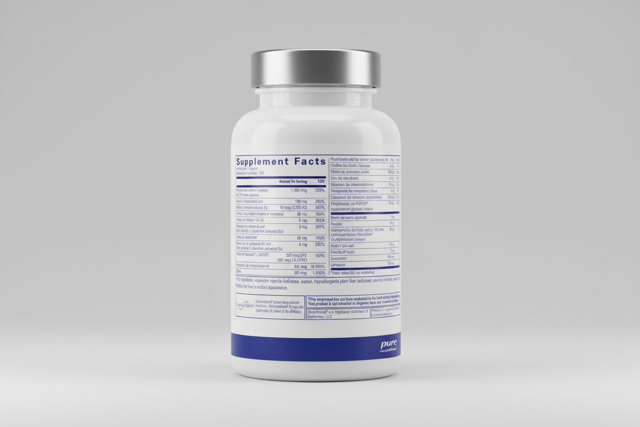 Supplement facts label for a product by pure encapsulations