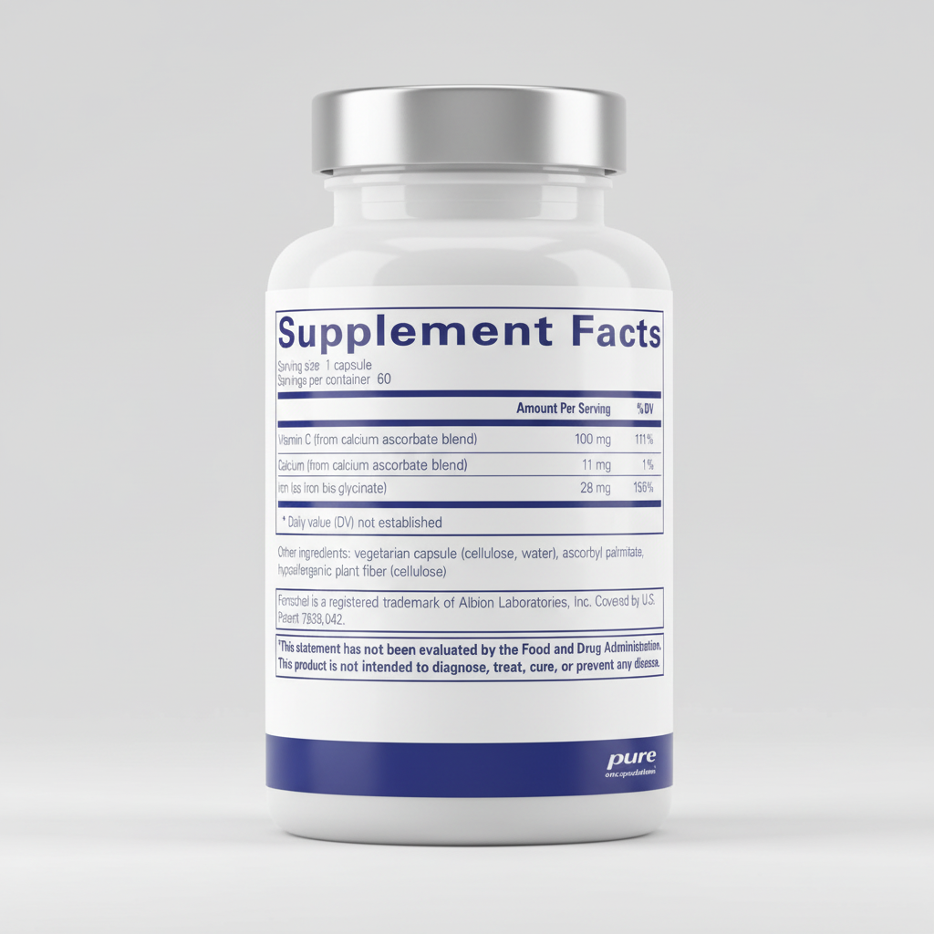 Supplement facts label for a product by pure encapsulations