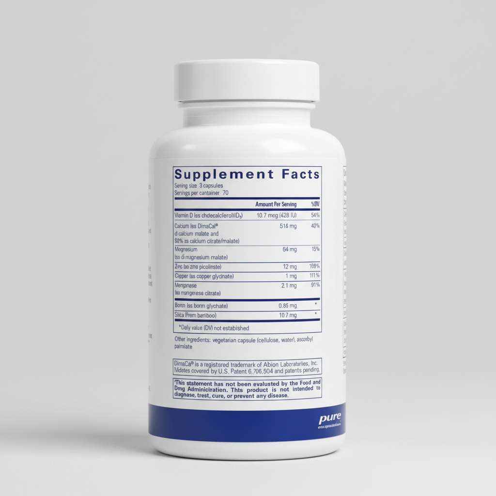 Supplement facts label for a product by pure encapsulations