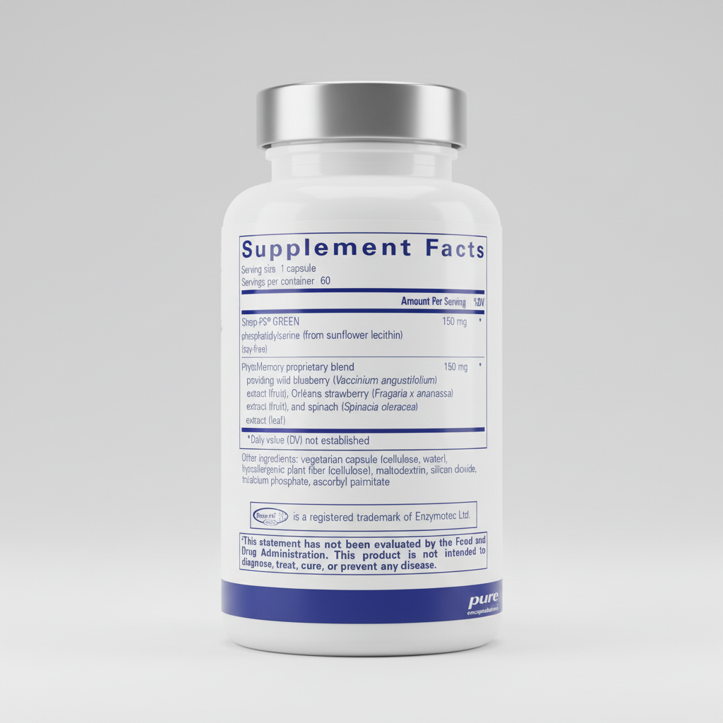 Supplement facts label for a product by pure encapsulations