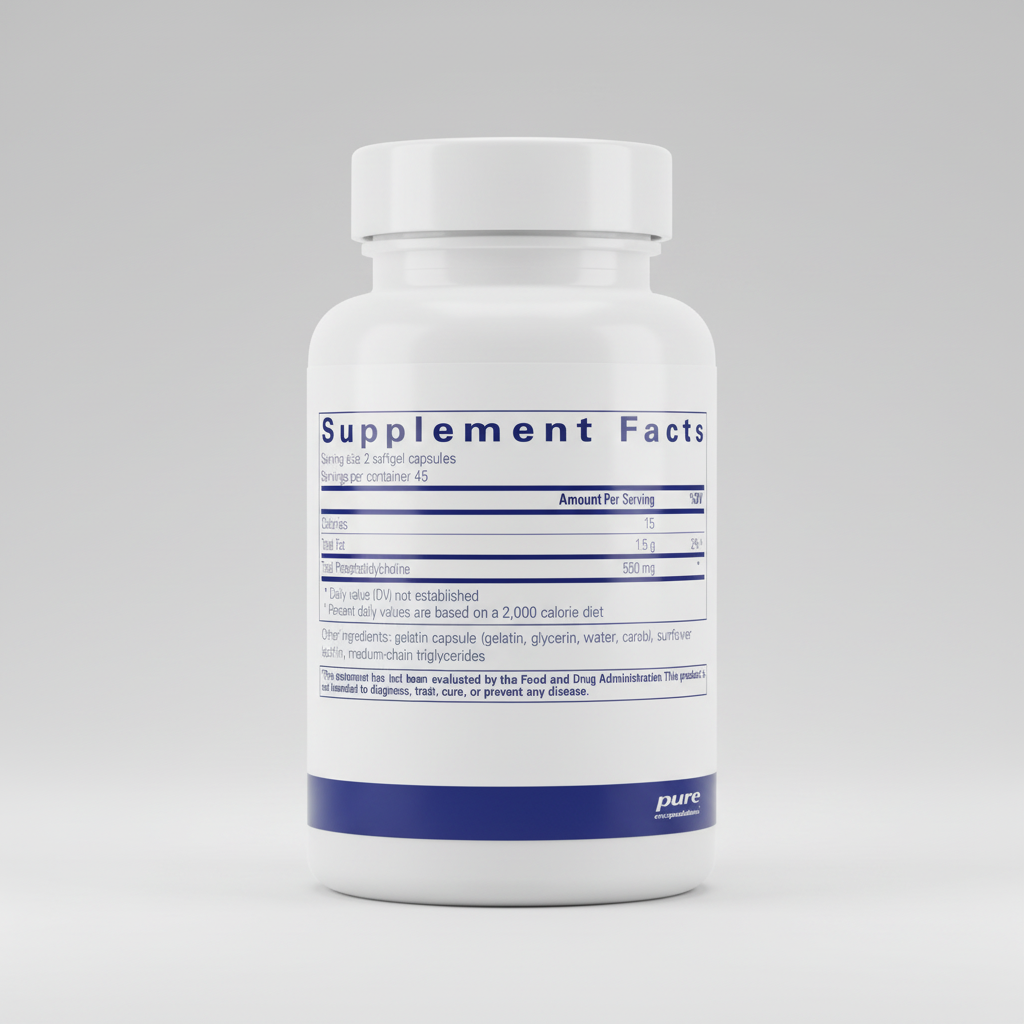 Supplement facts label for pure encapsulations product