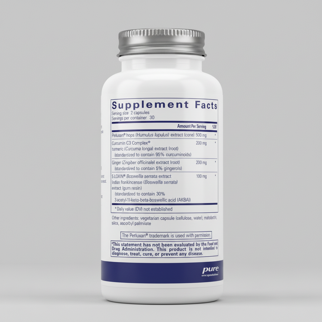 Supplement facts label for a product by pure encapsulations