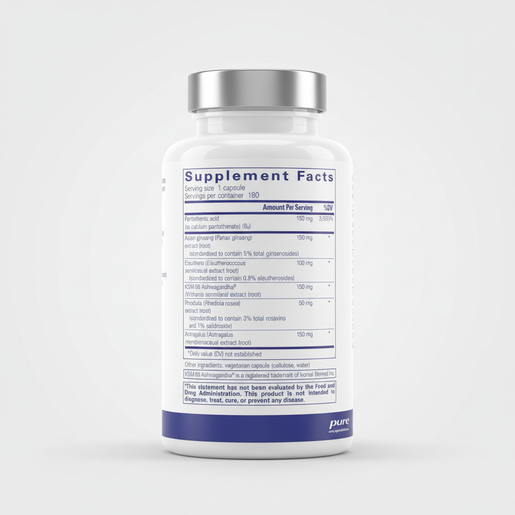 Supplement facts label for a product by pure encapsulations