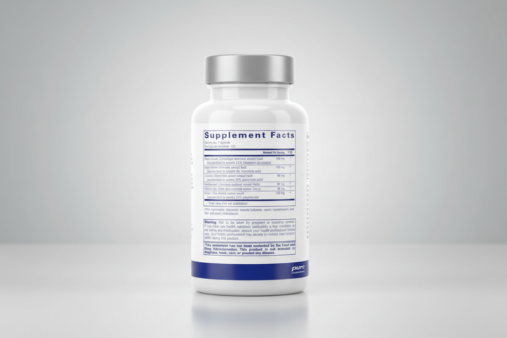 Supplement facts label for a product by pure encapsulations