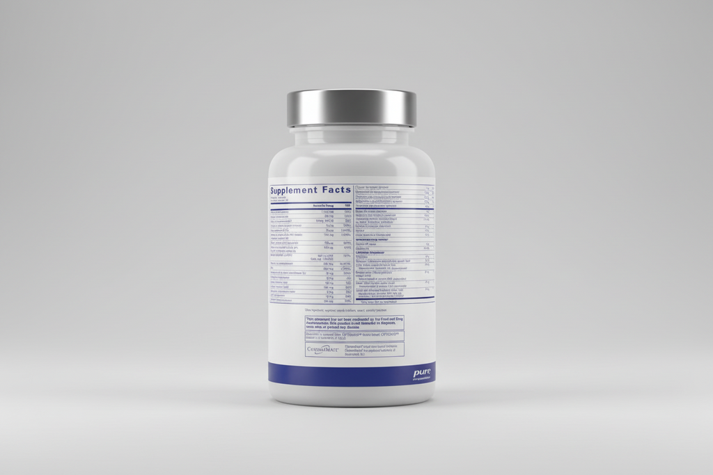 Supplement facts label for pure encapsulations product