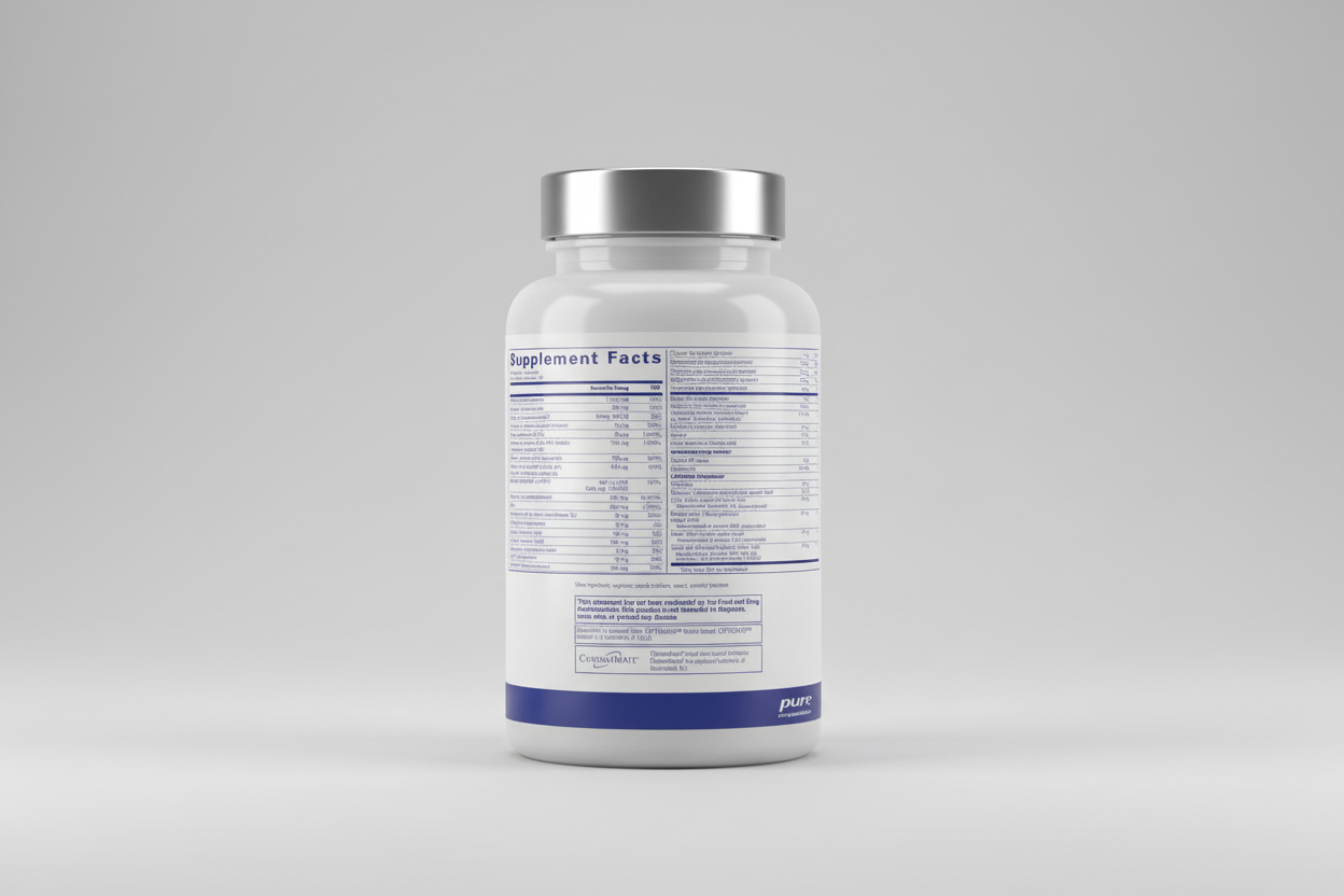 Supplement facts label for pure encapsulations product
