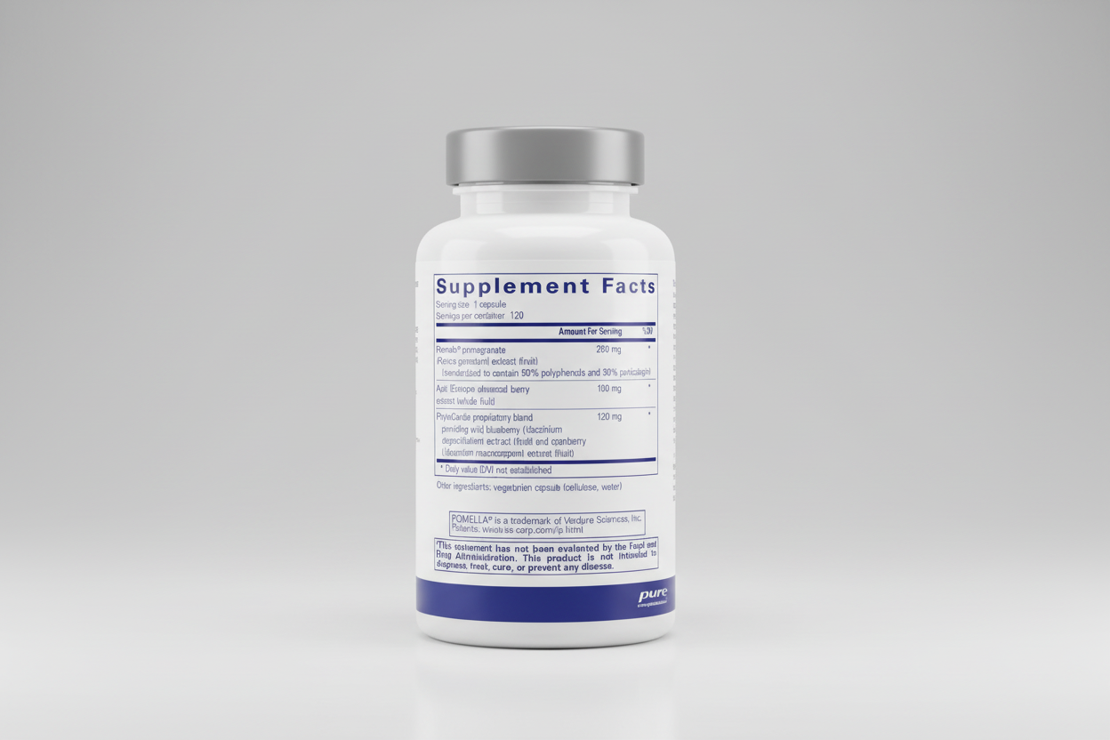 Supplement facts label for a product by pure encapsulations