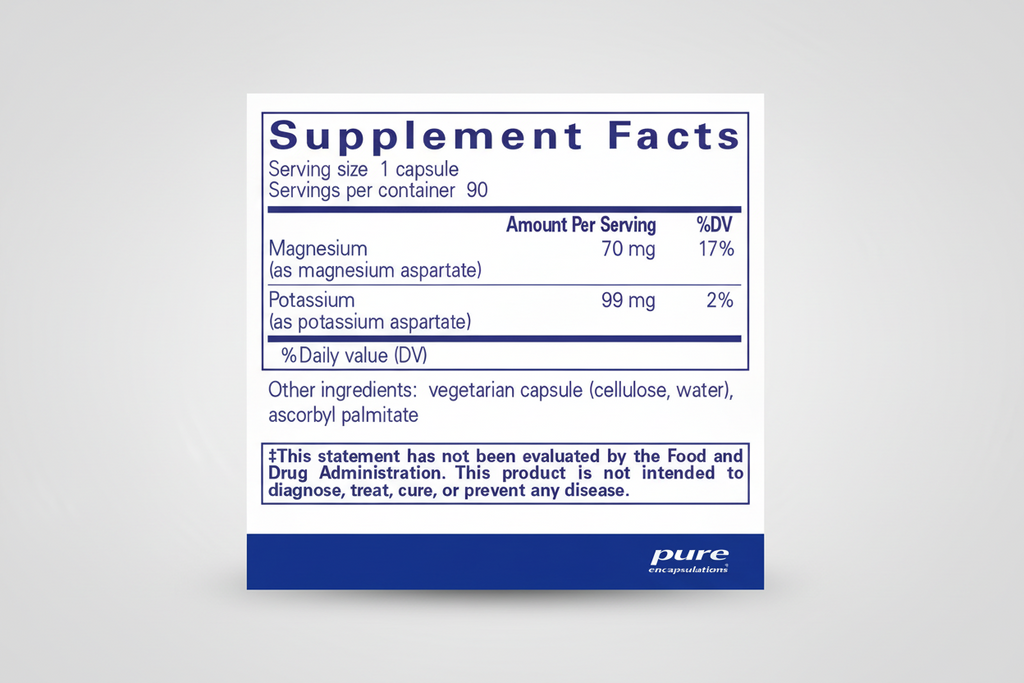 Supplement facts label for a product by pure encapsulations