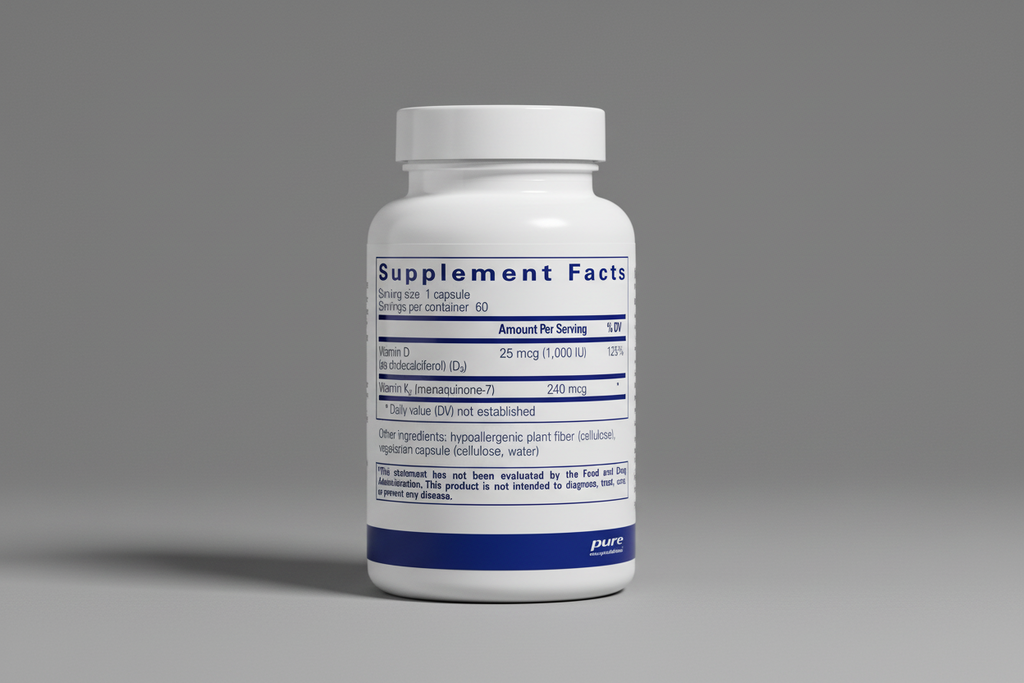 Supplement facts label for a product by pure encapsulations