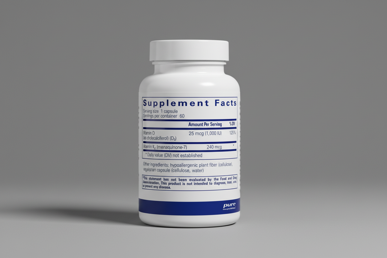 Supplement facts label for a product by pure encapsulations
