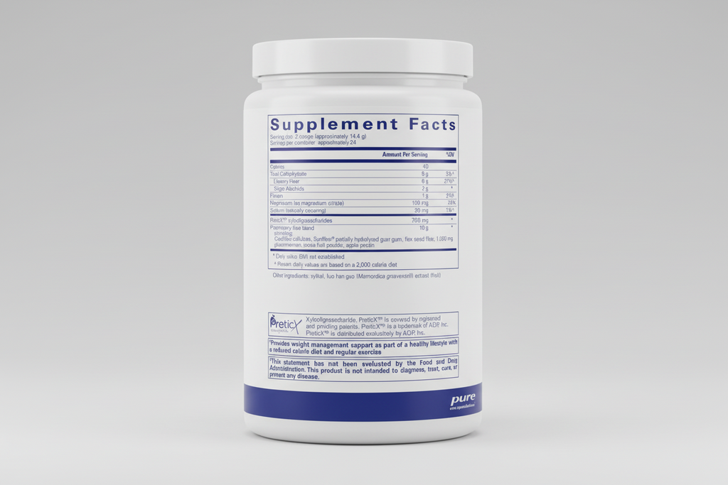 Supplement facts label for pure encapsulations product
