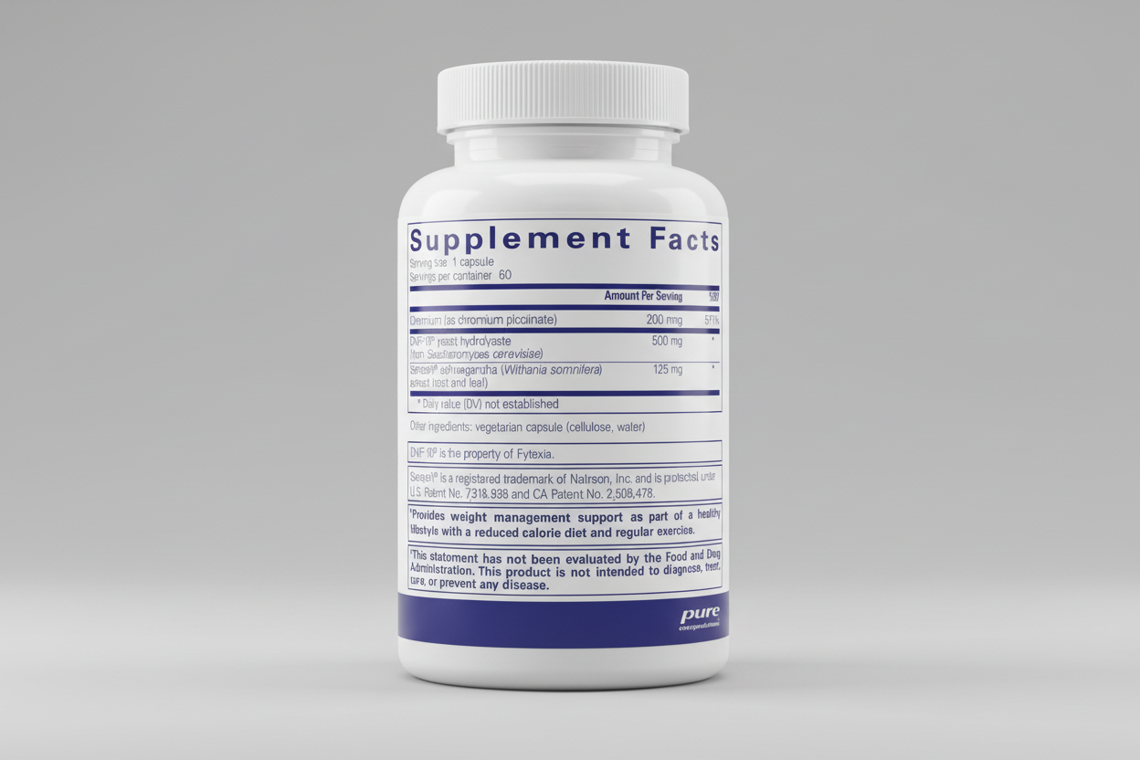 Supplement facts label for a product by pure encapsulations