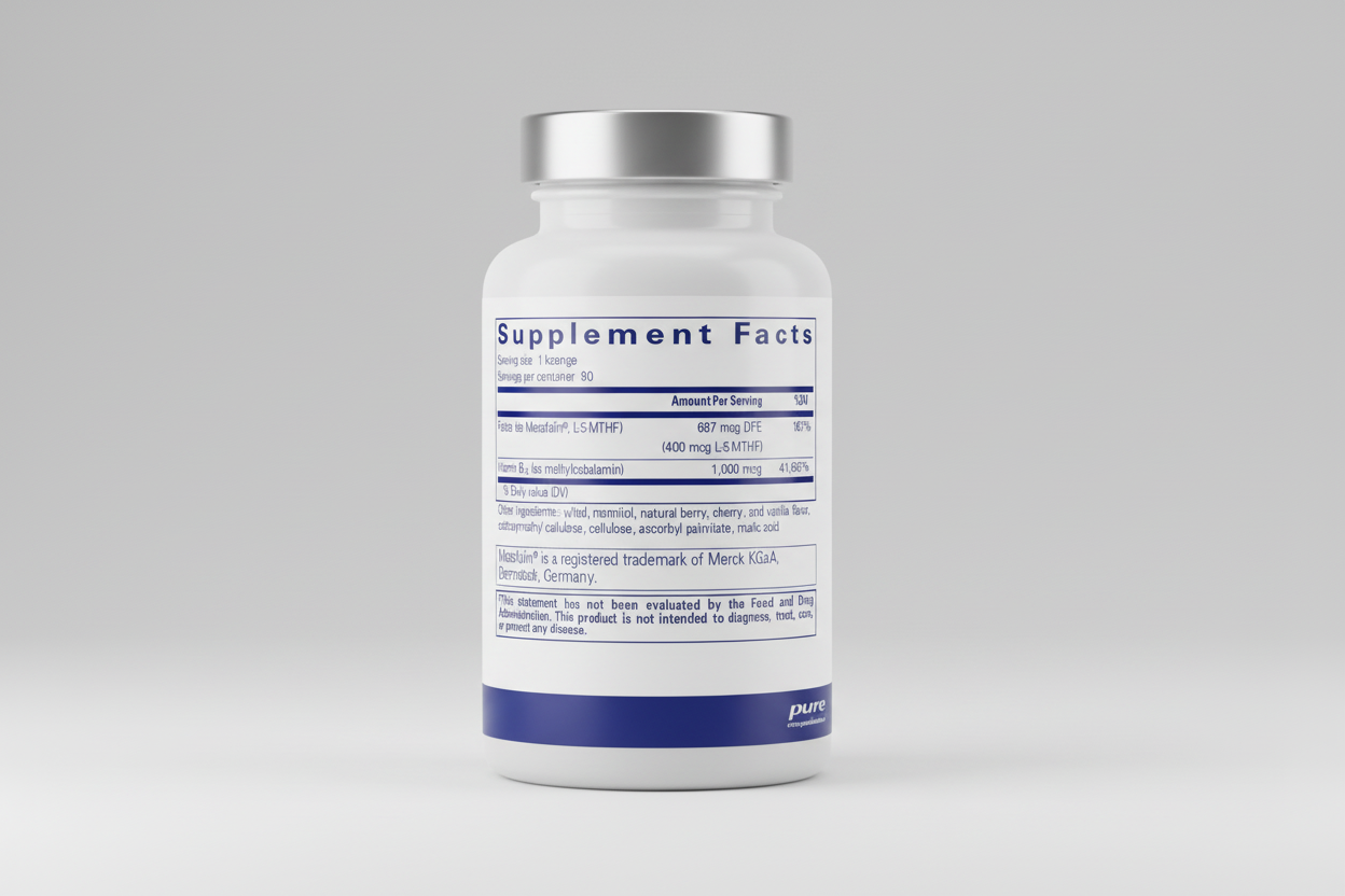 Supplement facts label for a product by pure encapsulations