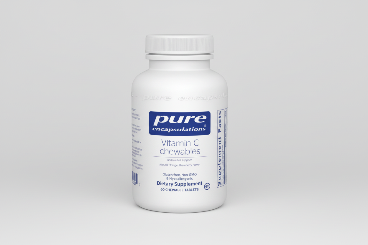 Pure Encapsulations Vitamin C Chewables, Orange-Strawberry Flavor - 60 Tablets