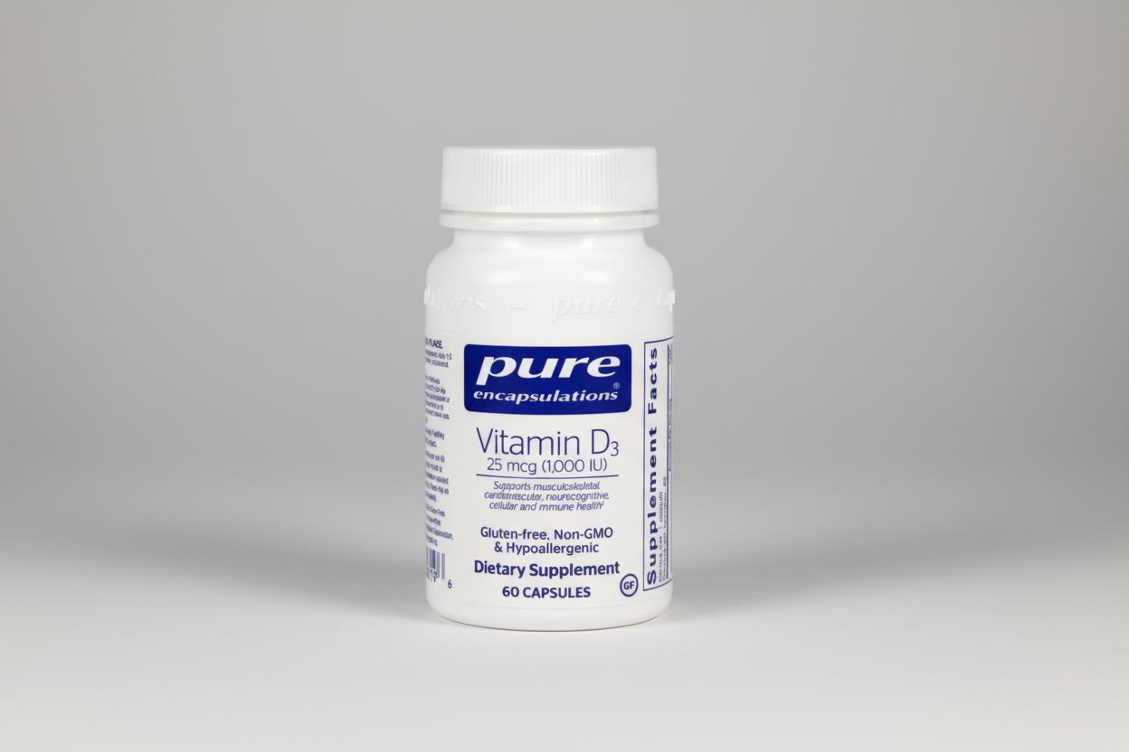 Pure Encapsulations Vitamin D3 25 mcg (1,000 IU) - 60 Capsules