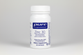 White supplement bottle labeled 'Zinc 30' by Pure Encapsulations on a white background
