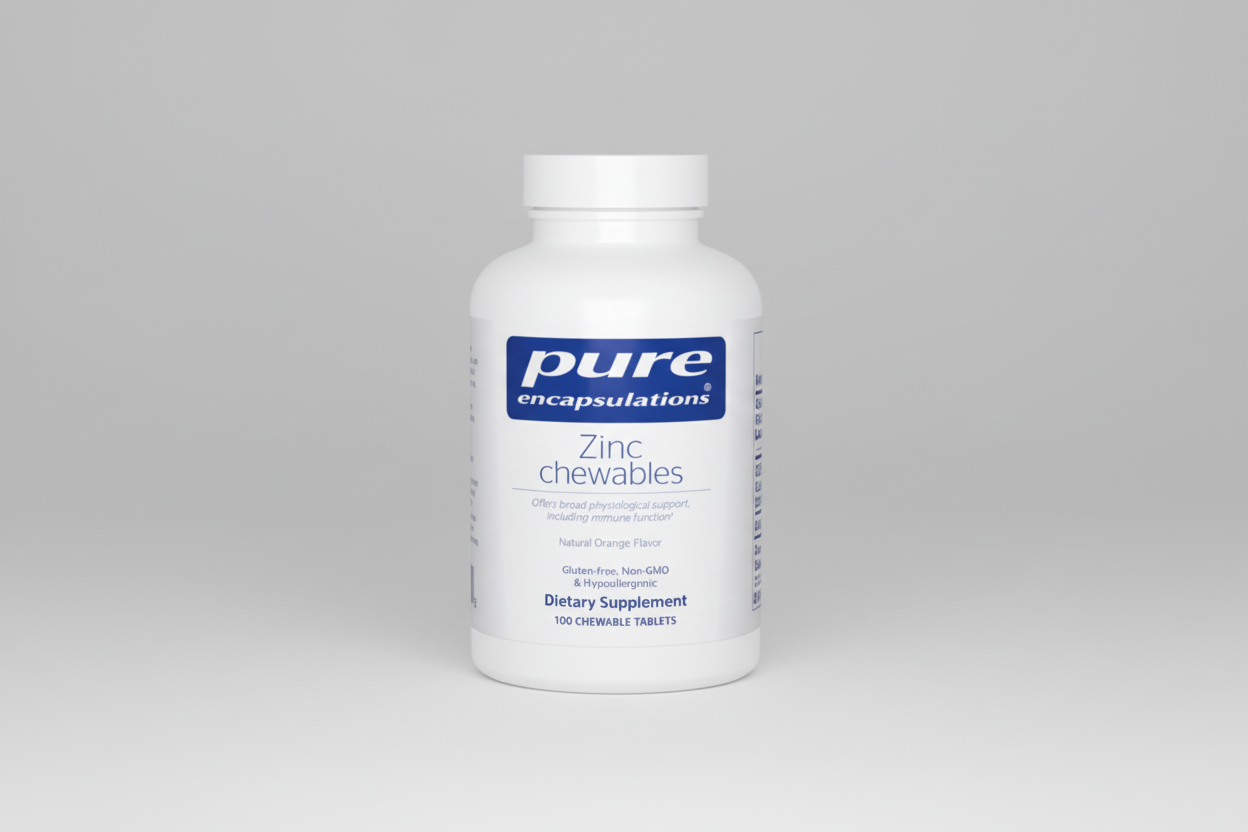 Pure Encapsulations Zinc Chewables, Natural Orange Flavor - 100 Chewable Tablets