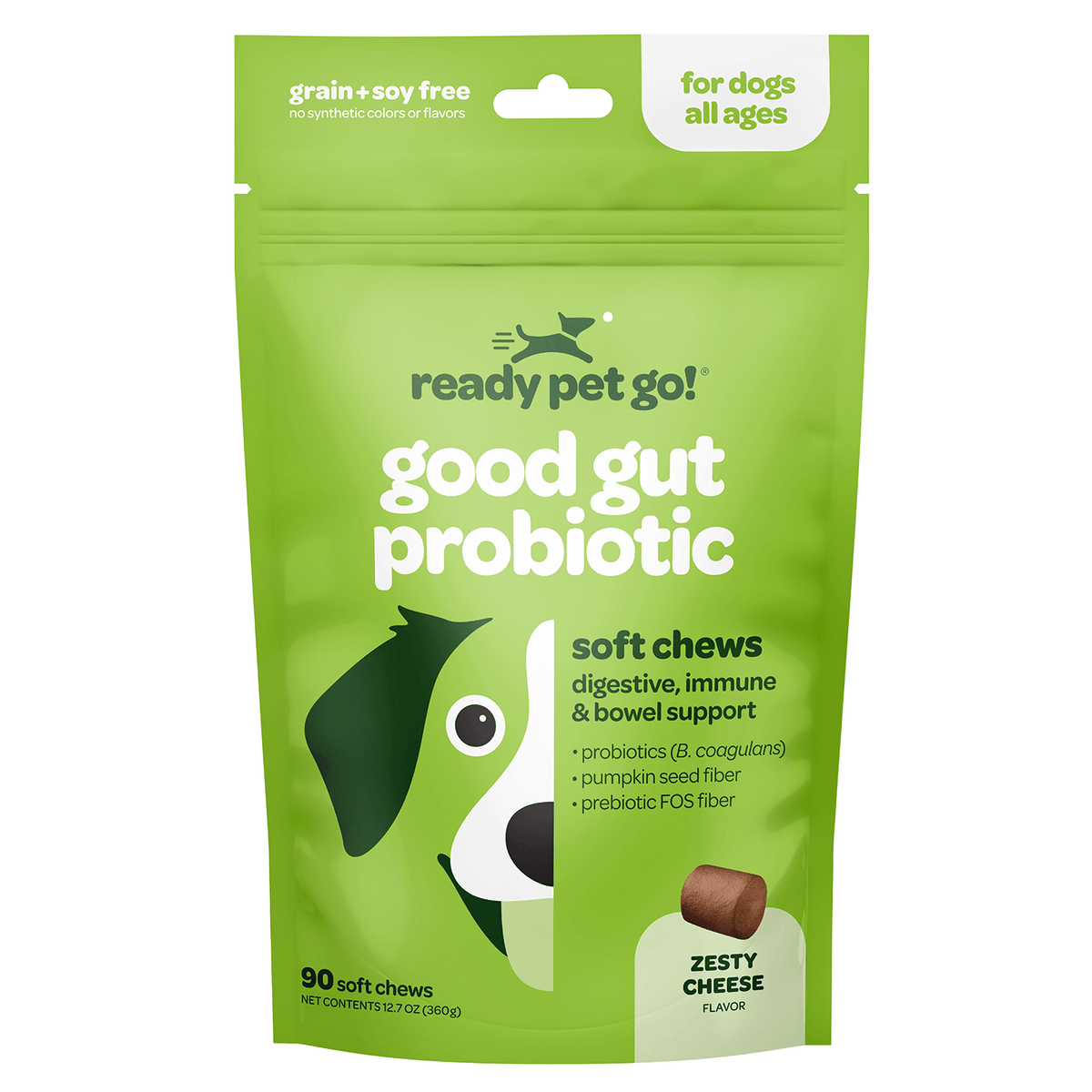 Ready Pet Go Good Gut Probiotic 60 soft chews front label
