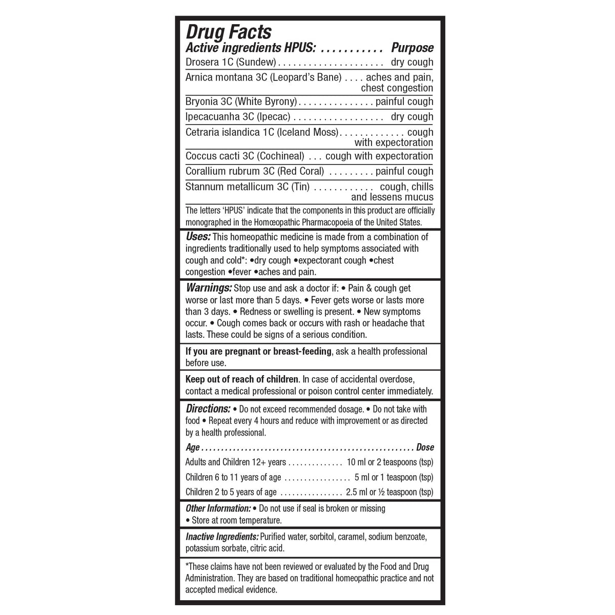 Real Relief Cough & Cold Daytime Syrup — 3.4 fl oz — manufacturer label