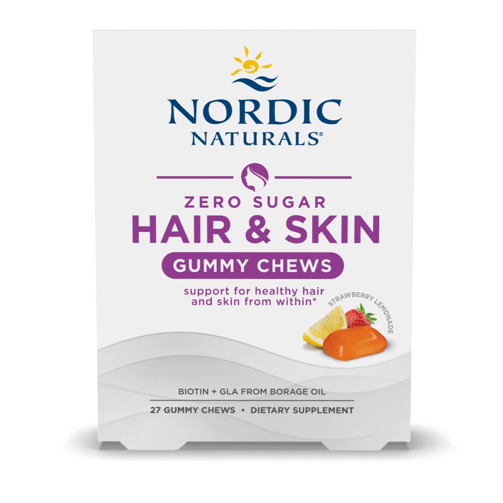 Nordic Naturals Zero Sugar Hair & Skin Gummy Chews • 27 ct.