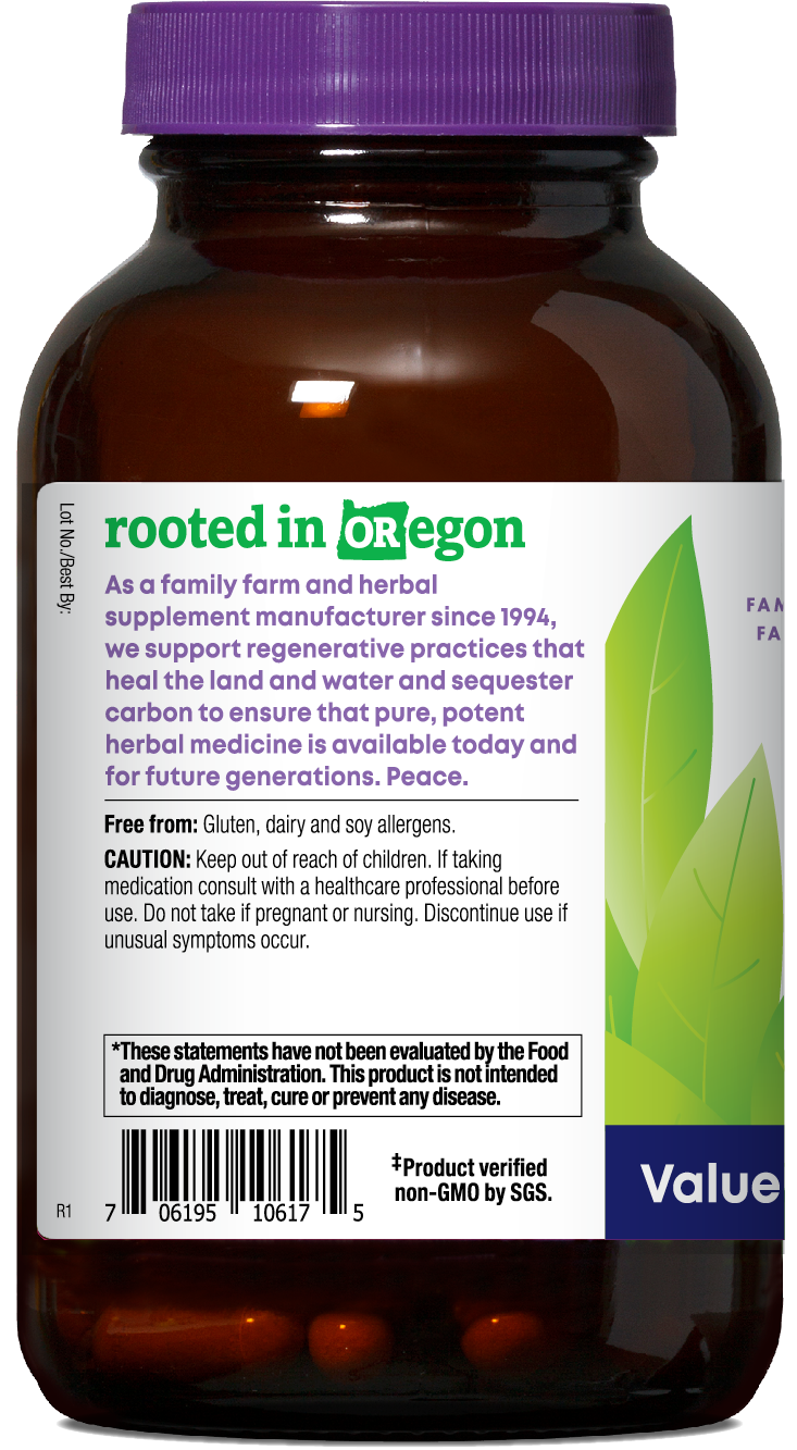 Oregon's Wild Harvest Rhodiola 120 Capsules left side